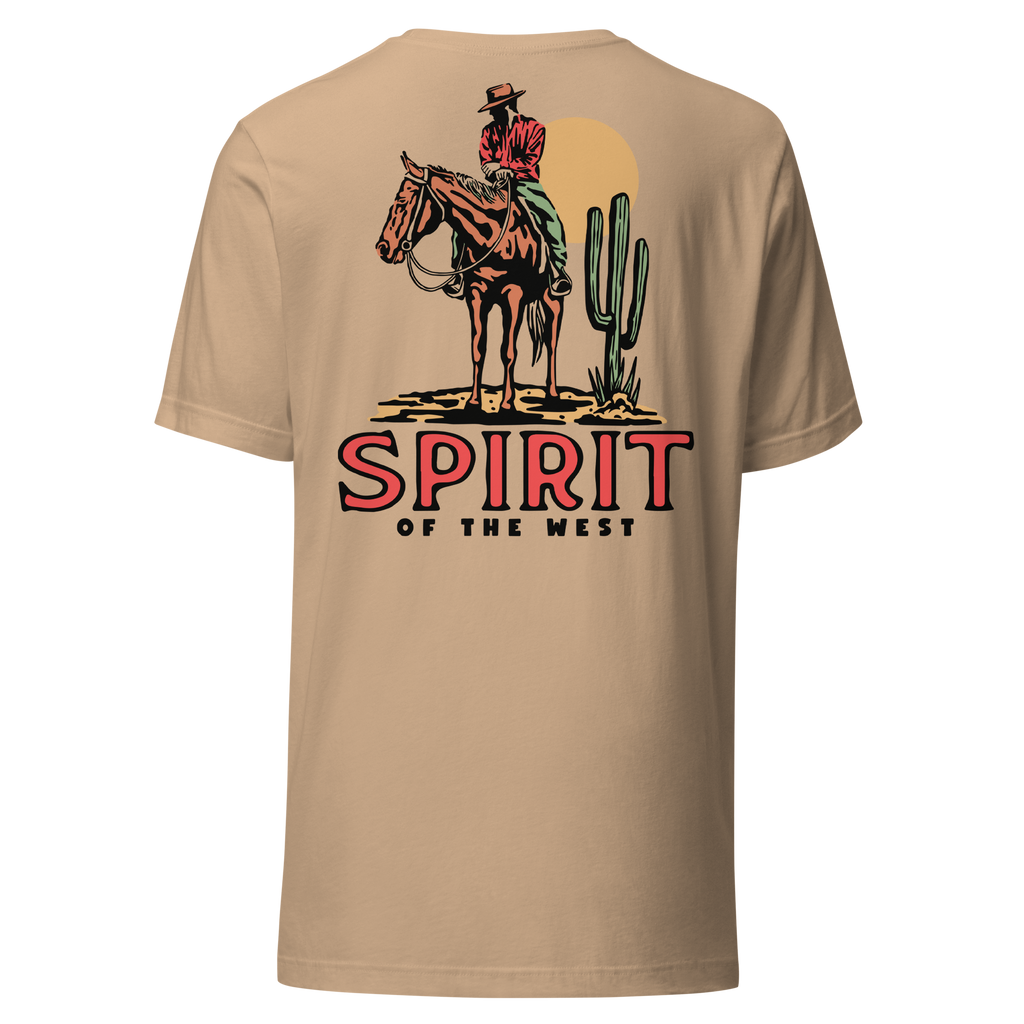 Spirit of the West Tee in Tan - Back