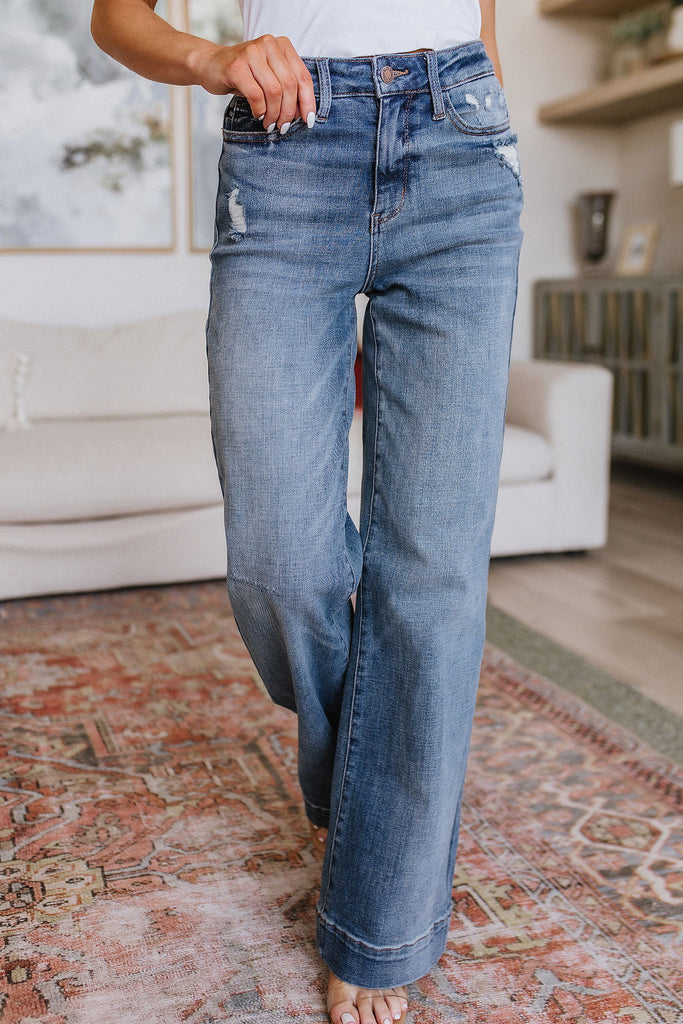 Katrina High Waist Distressed Denim Trousers Rodeo Jeans